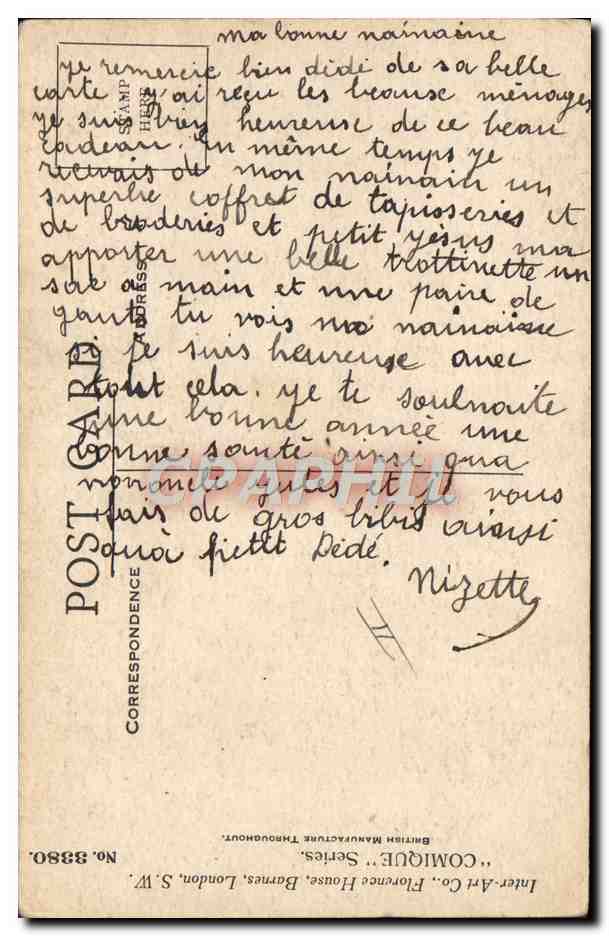 CPA Illustrateur Enfants Boite aux lettres Chien  — Rückseite