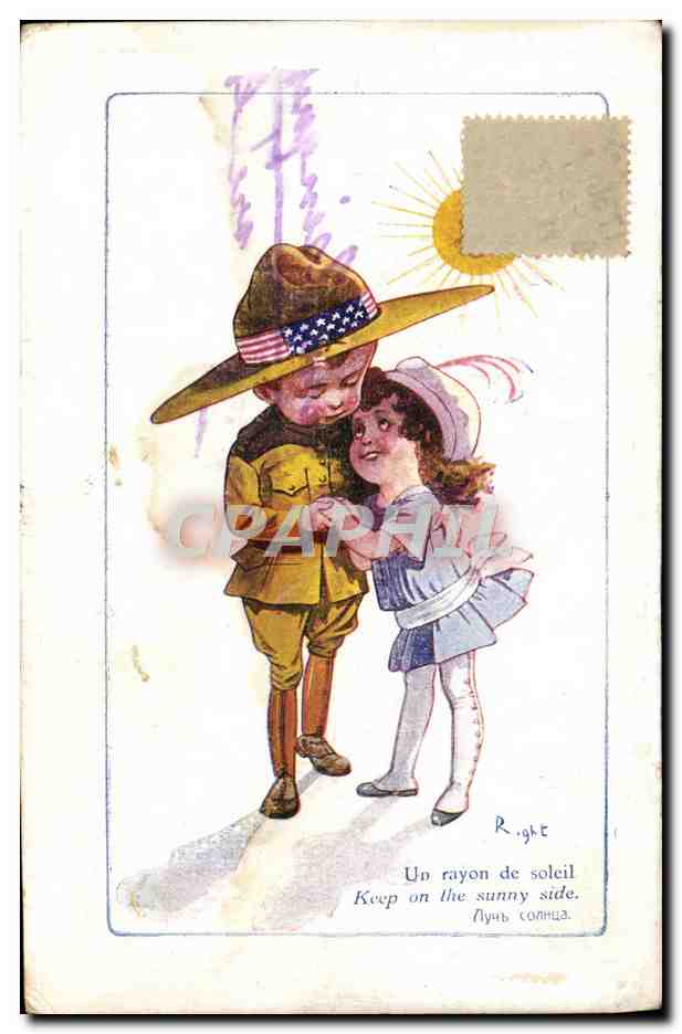 CPA Illustrateur Enfants Militaria Right
