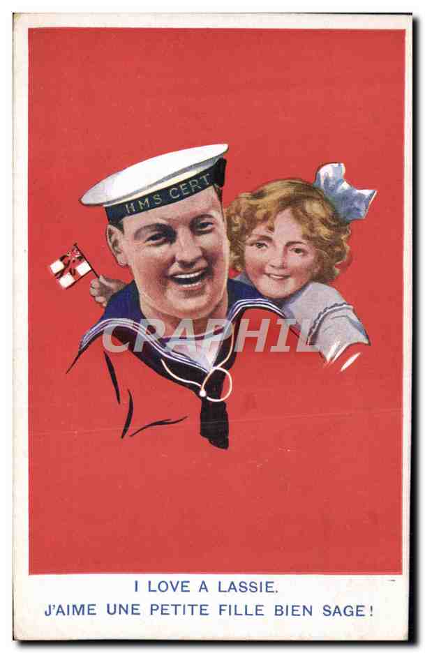 CPA Illustrateur Enfant Marin I love a lassie 