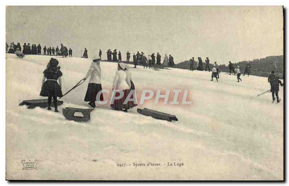 La Luge — Sports d'hiver — Éditeur C. Meynard, Châsseneuil