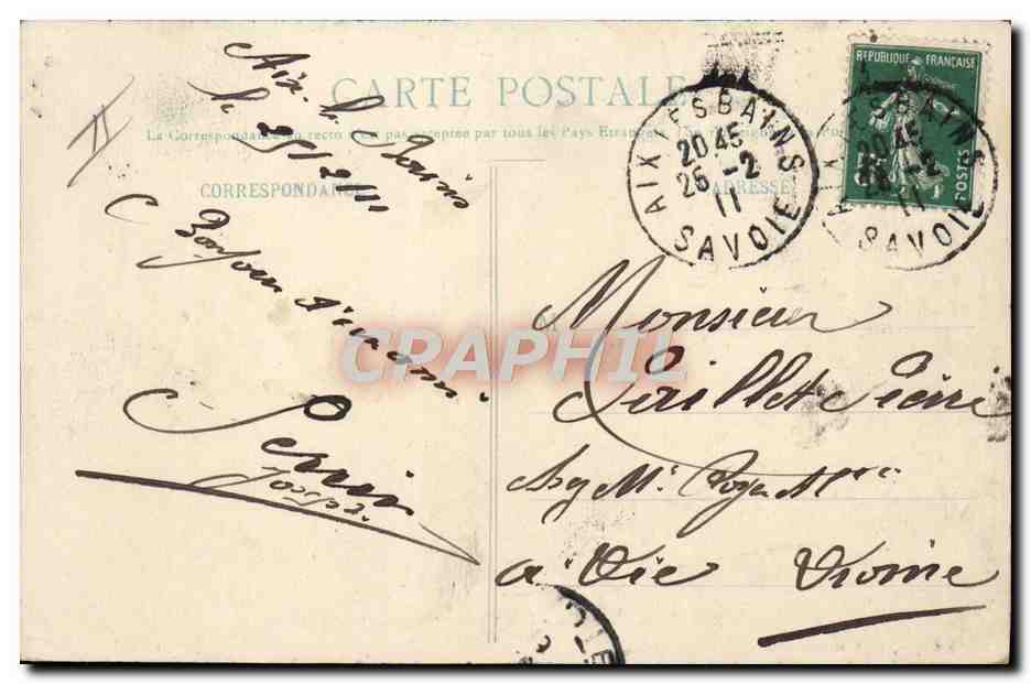 L'Hiver en Saône - Un Bobsleigh à la descente - Coll. L. Grimal, Chambéry — Verso