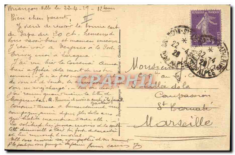CPA Sports d'hiver Ski Dauphine Briancon  — Rückseite