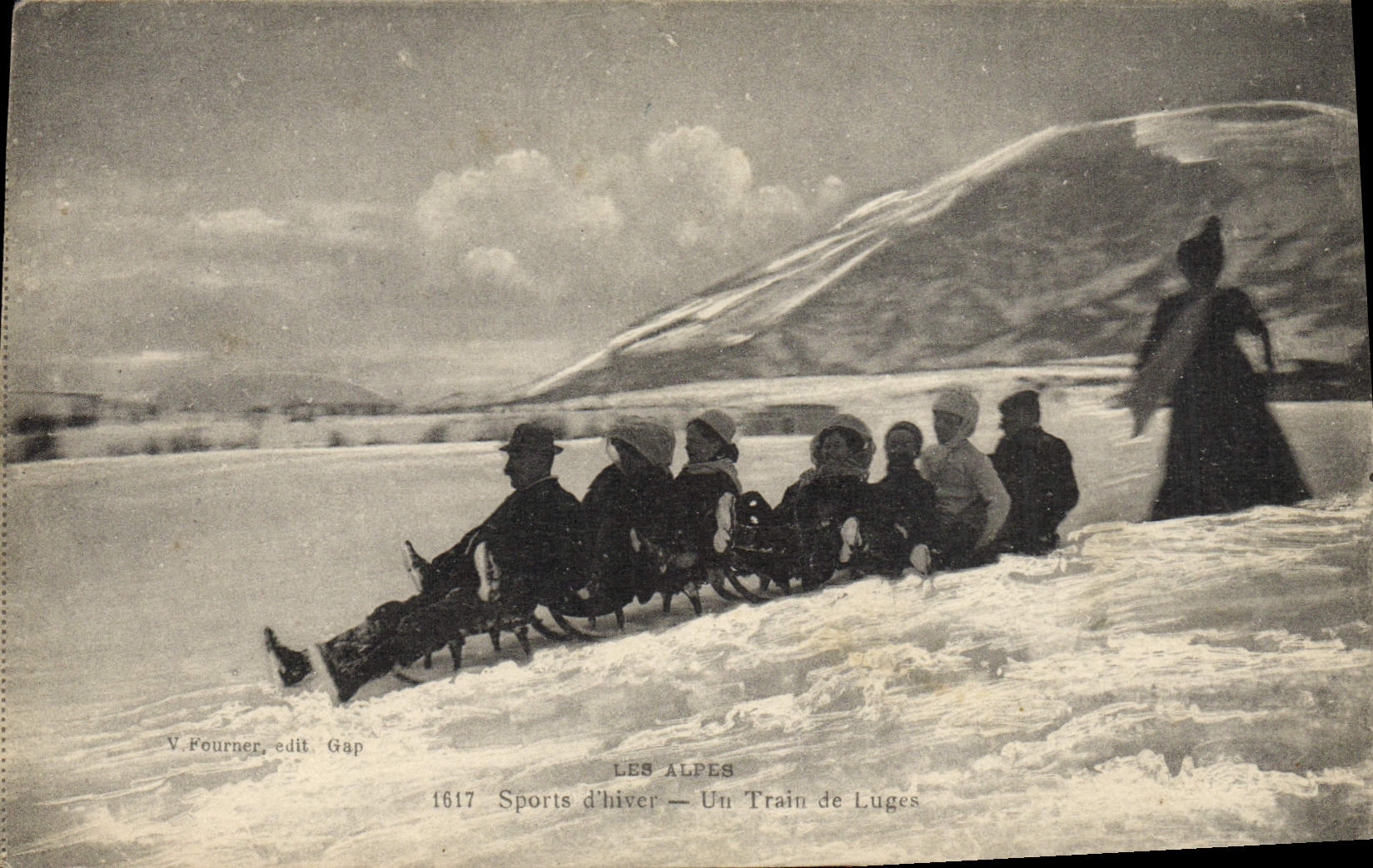 CPA Sports d'hiver Ski un train de luges