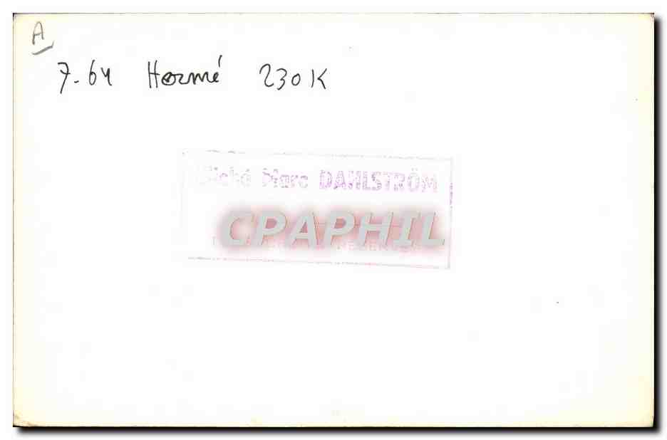 Photo Train Locomotive Dalmstrom 7 64 Herme 230 K — Verso