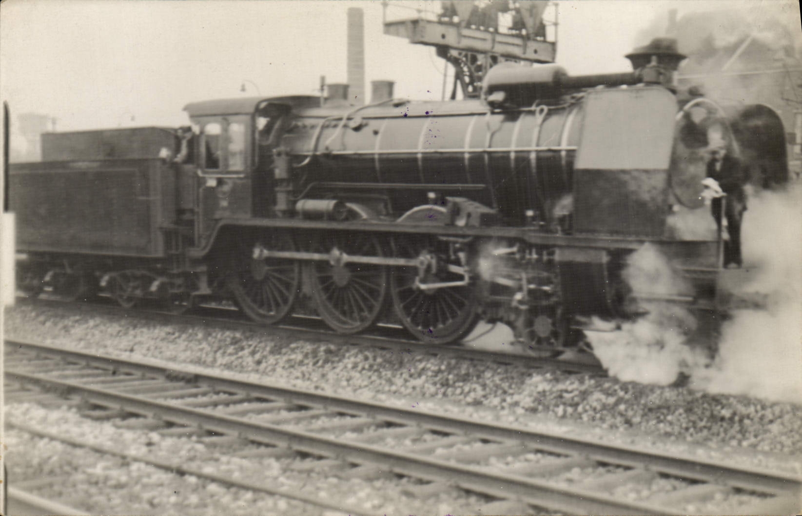 CARTE PHOTO Train Locomotive Hermann