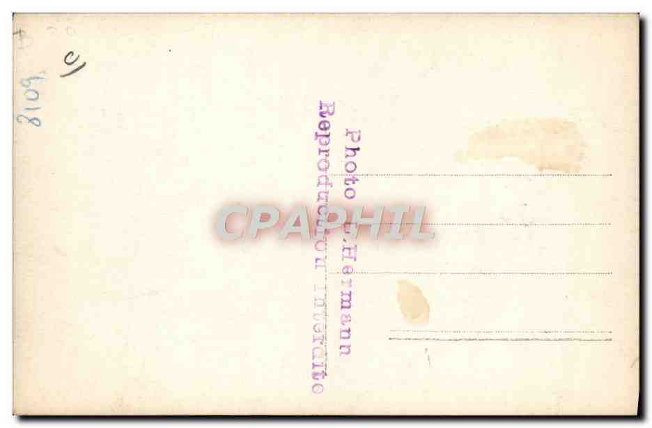 CARTE PHOTO Train Locomotive Hermann — Verso