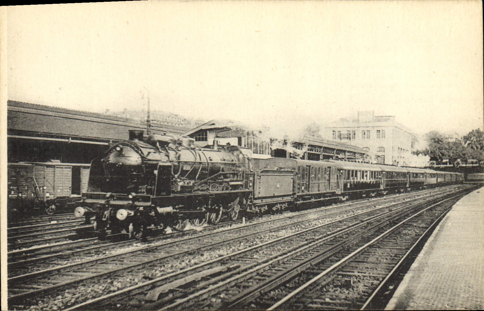 CPA Train Locomotive Reseau de l'Etat La rapide du Havre Pacific