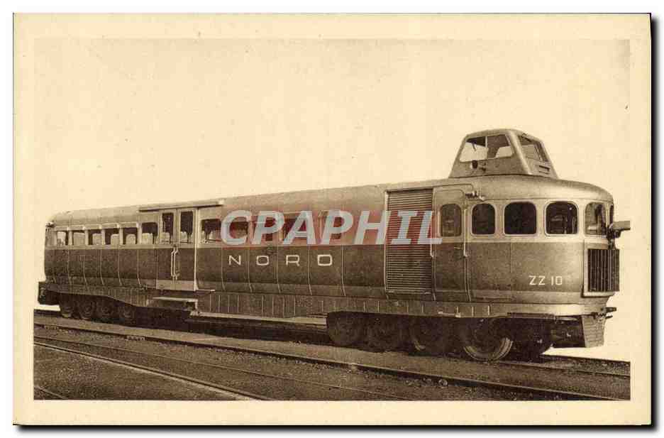 CPA Train Locomotive Chemin de fer du Nord Micheline 56 places
