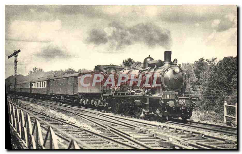 CPA Train Locomotive Region du Nord L'oiseau Bleu Amsterdam Bruxelles Paris 