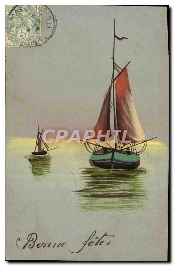 Bateau à voile — Bonne fêtes — PAF, série 6048