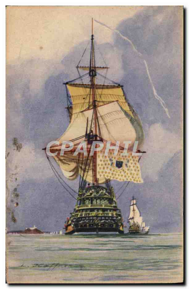 Arrivée d'une escadre au mouillage — XVIIe siècle — Collection de la Ligue Maritime et Coloniale, Imprimerie de la Ligue, Paris
