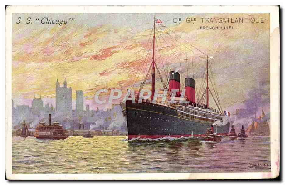 S.S. "Chicago" — Cie G.L.E. Transatlantique (French Line) — éditeur non visible
