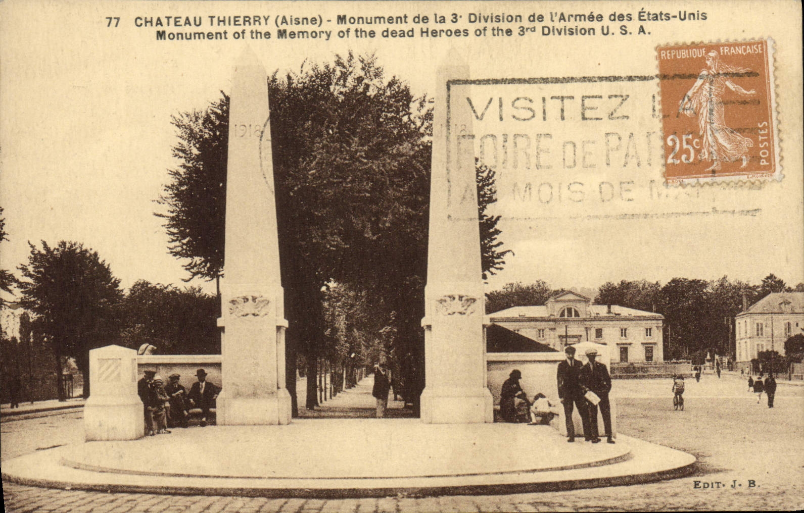 CPA Militaria Chateau Thierry Monument de la 3eme division de l'armee des Etats Unis 