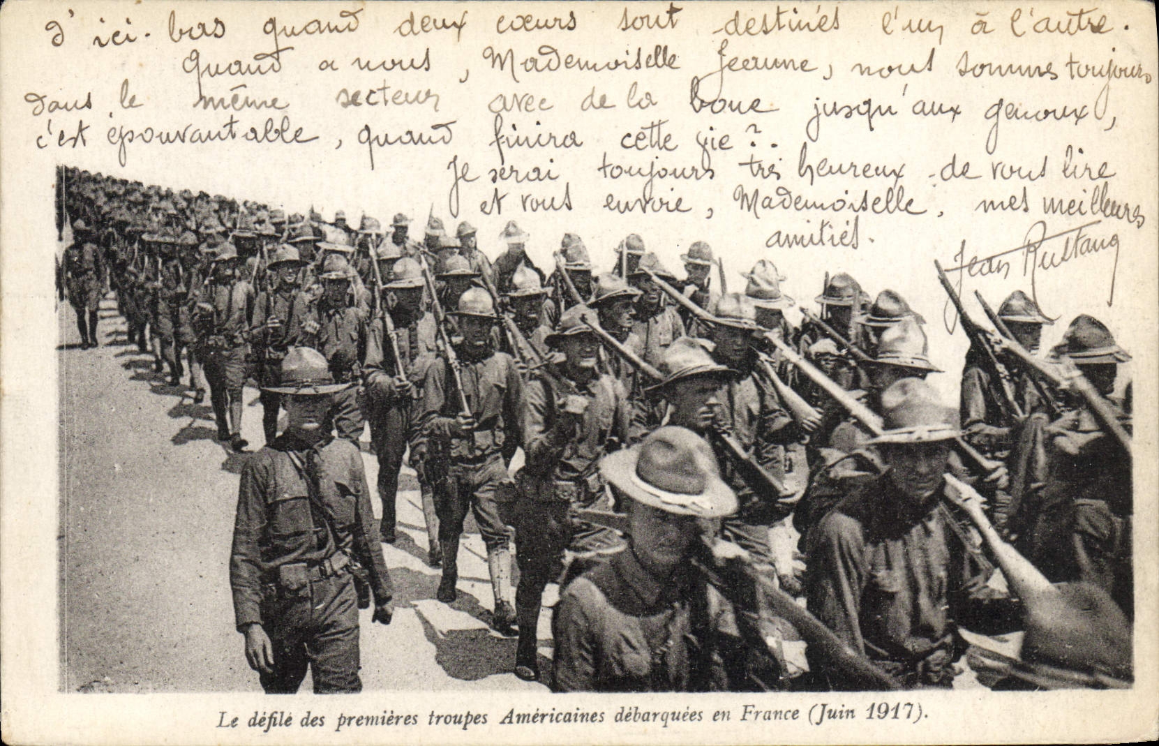 Parata delle prime truppe americane sbarcate in Francia — Giugno 1917 — Corrispondenza delle Armate della Repubblica