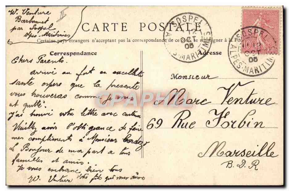 CPA Militaria Je suis de la classe — Rückseite