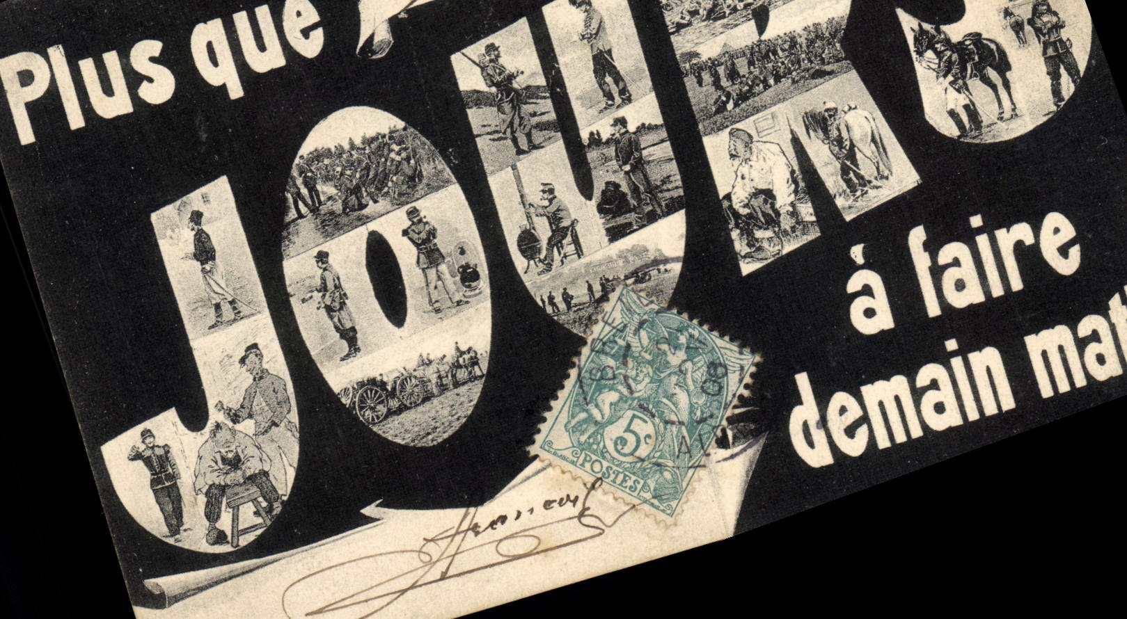 CPA Militaria Plus que 100 jours 