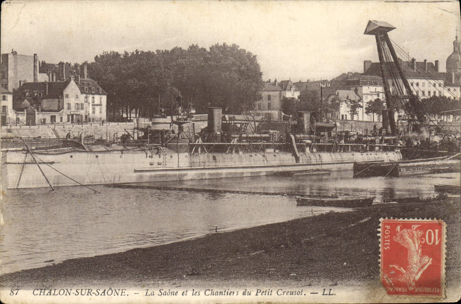 Chalon-sur-Saône — La Saône et les Chantiers du Petit Creusot — LL. n°87