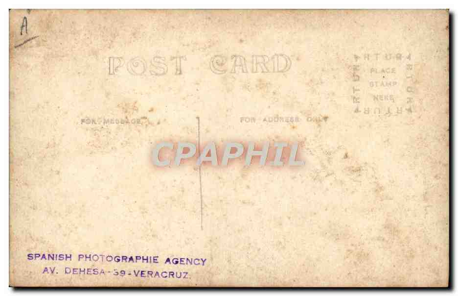 Bateau de guerre à Veracruz — Agence photographique espagnole — n° A — Reverso
