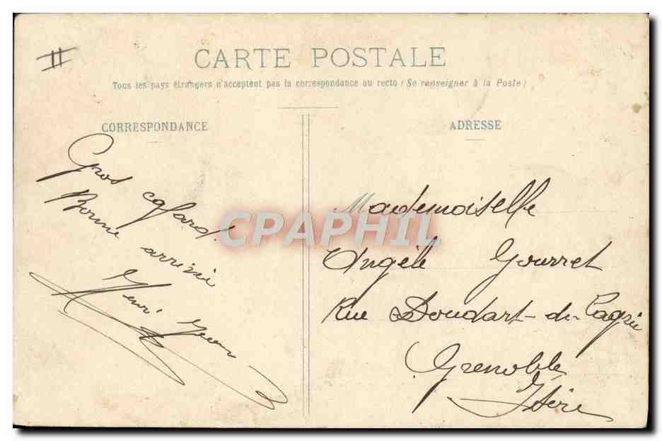 CPA Bateau Guerre Tangage par gros temps d'un cuirasse d'escadre embarquant une lame  — Verso