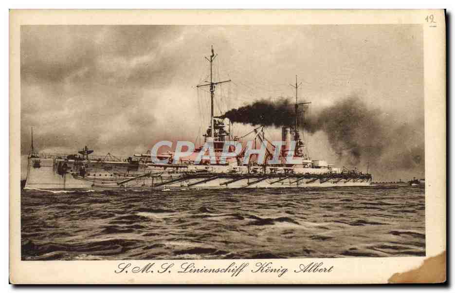 S.M.S. Linien Schiff König Albert — Gravure G. & M. n° 492