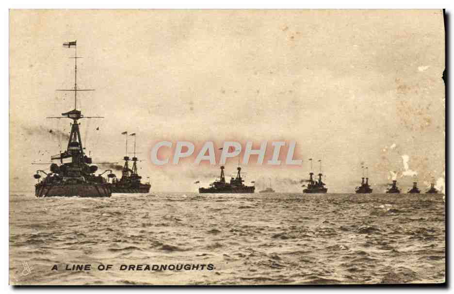 CPA Bateau Guerre A line of Dreadnoughts