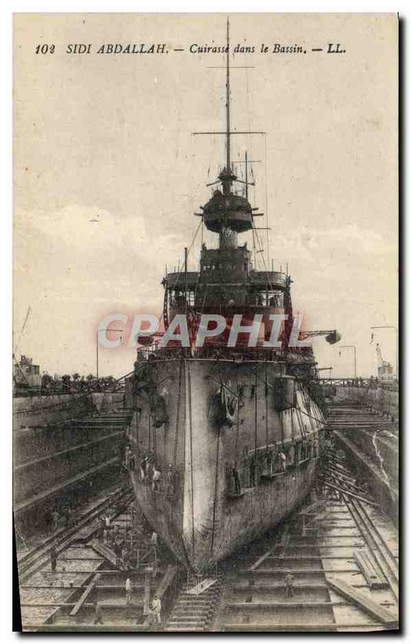 CPA Bateau Guerre Sidi Abdallah Cuirasse dans le bassin