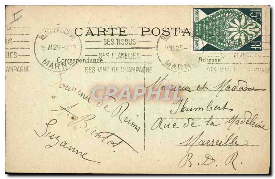 CPA Theatre Reims avant la guerre — Verso