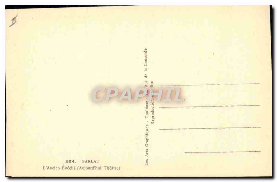CPA Sarlat Ancien eveche Aujourd'hui Theatre  — Verso