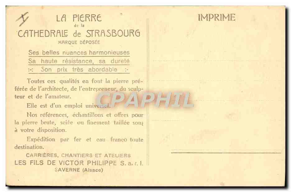 CPA Theatre municipal Strasbourg — Verso