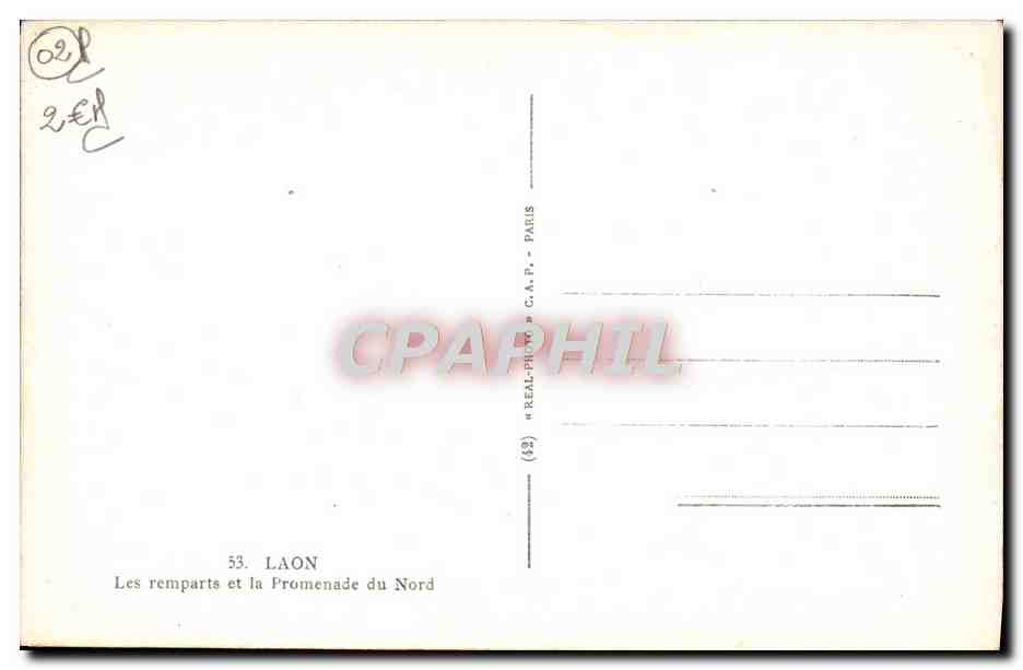 Laon — Les remparts et la Promenade du Nord — C.A.P. Paris — Achterkant