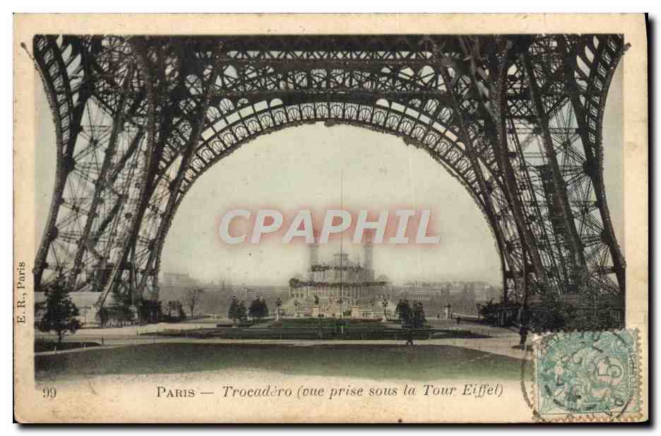CPA Paris Trocadero Vue prise sous la Tour Eiffel