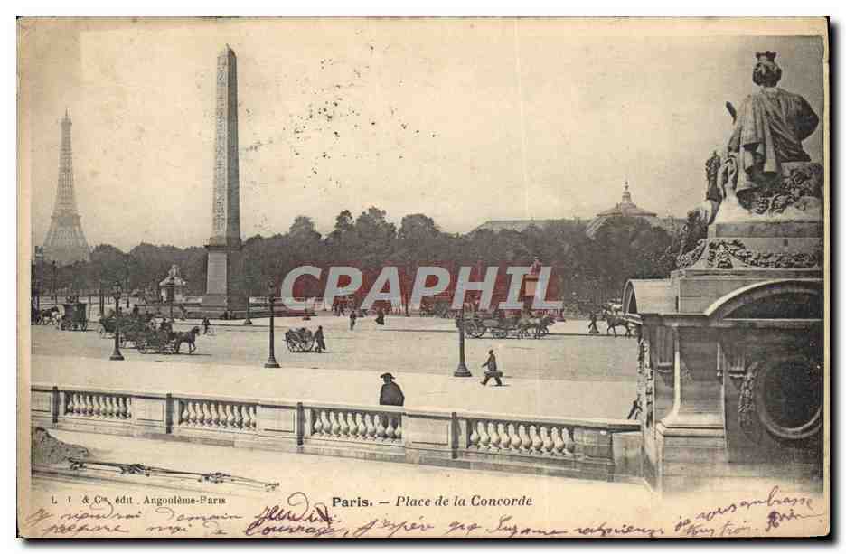 CPA Paris Place de la Concorde Tour Eiffel