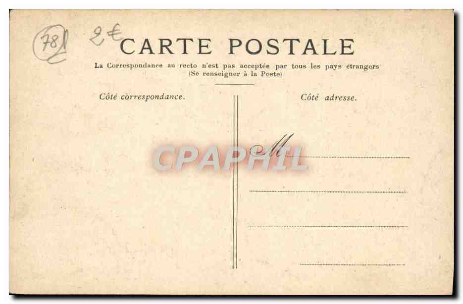 CPA Versailles Cour Royale et Statue de Louis XIV — Verso
