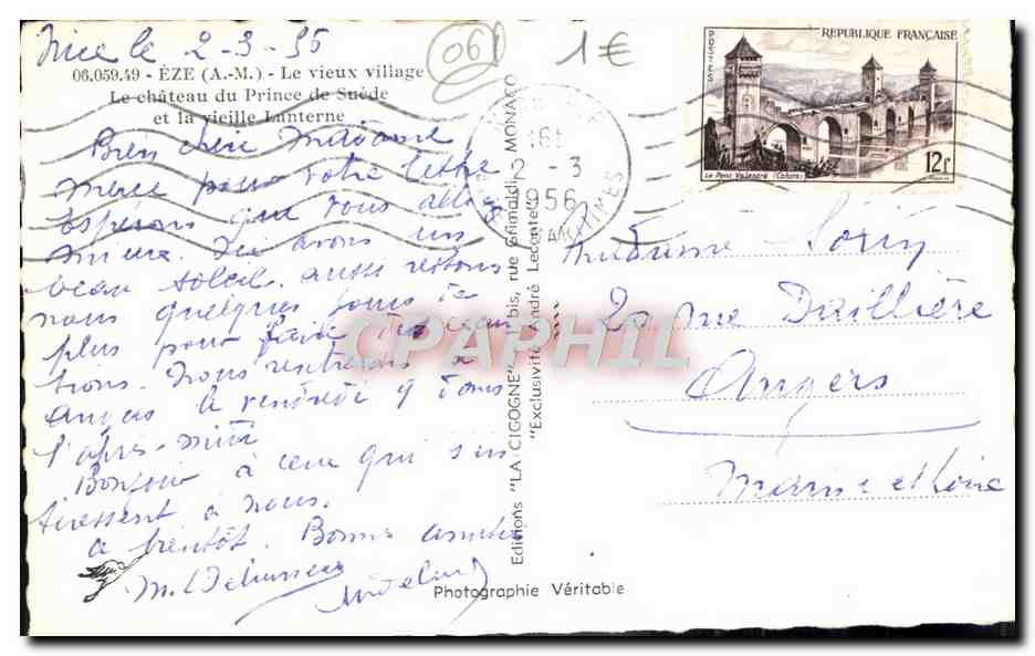 Éze (A.M.) — Le vieux village et la vieille lanterne — Éditions Véritable — Achterkant