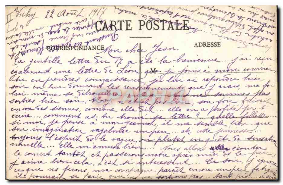 CPA Vichy Le Temple protestant — Verso