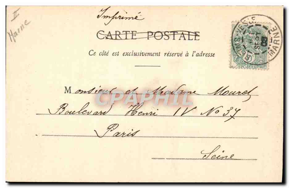 CPA Reims Temple protestant — Rückseite