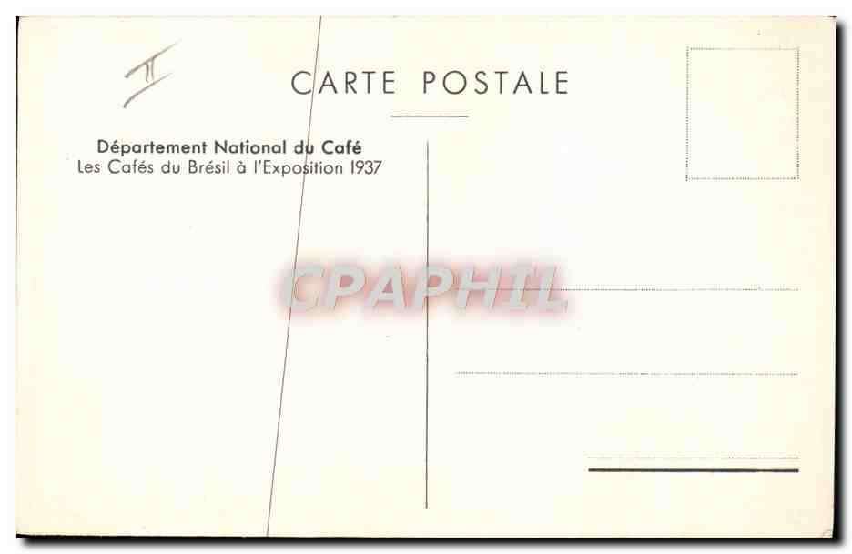 CPA Departement national du cafe Cafes du Bresil a l'exposition 1937 Brazil — Verso