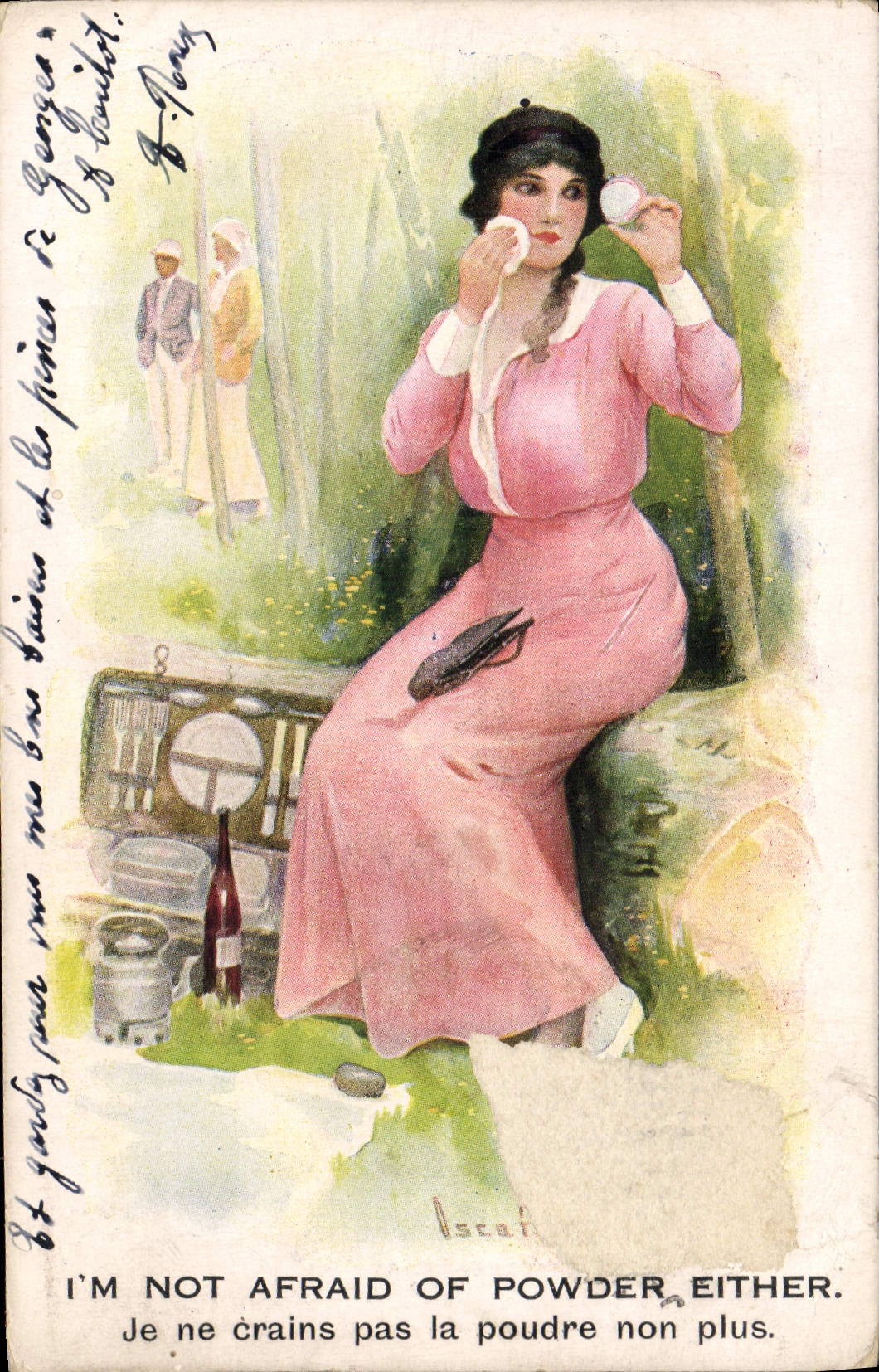CPA Illustrateur FEmme I'm nota friad of powder