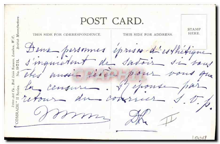 CPA Illustrateur Enfant Deleted by censor  — Rückseite