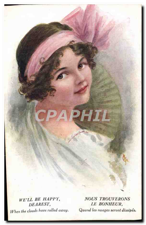 CPA Illustrateur Femme We'll be happy dearest 