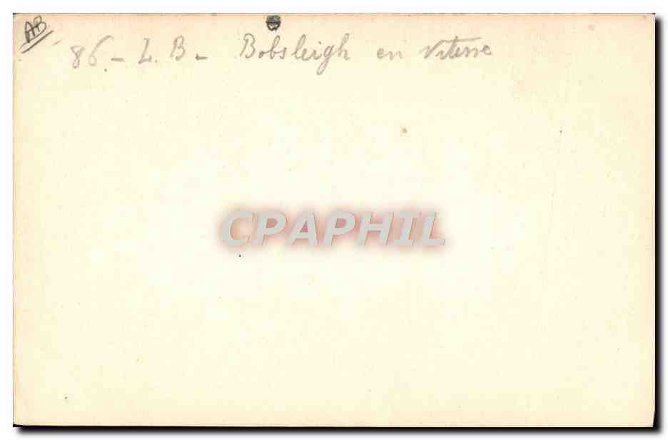 CPA Sports d'hiver Ski Bobsleigh de vitesse — Verso