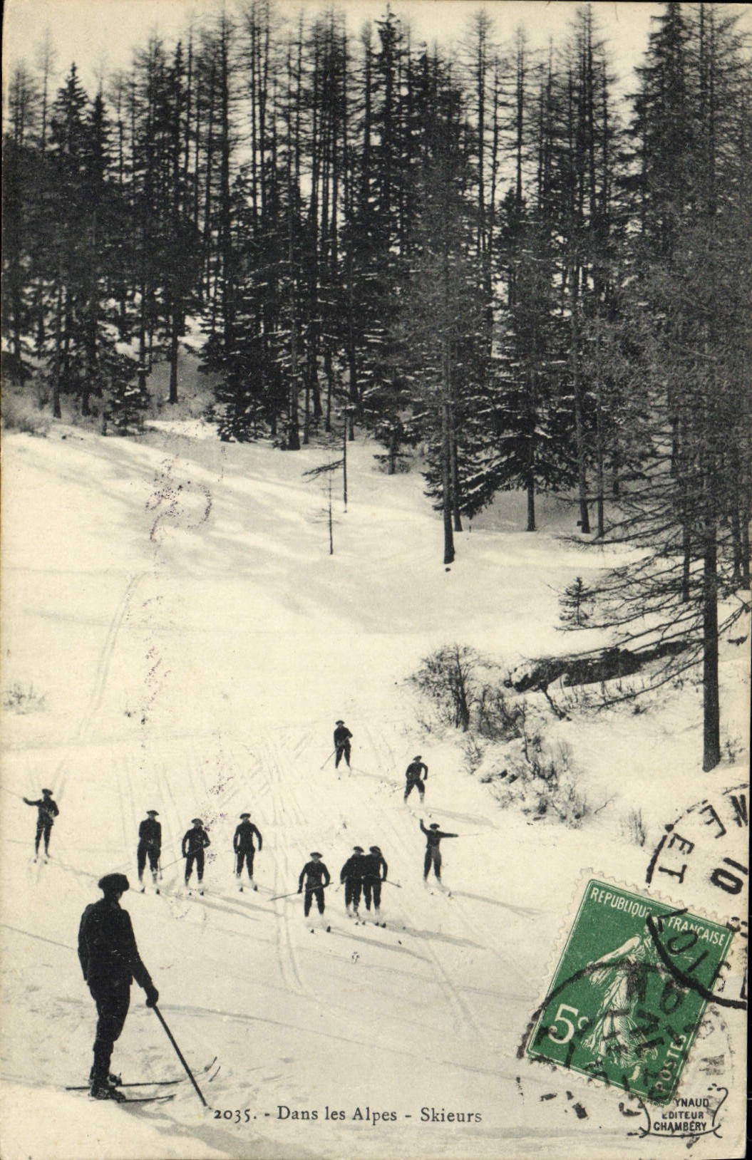 Dans les Alpes - Skieurs — Ynaud Éditeur, n° 2035