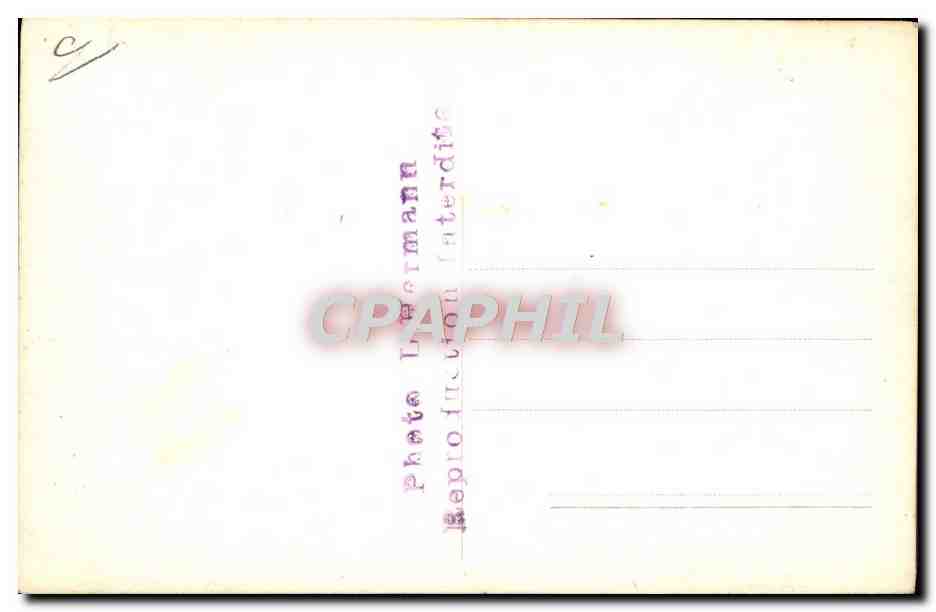 CARTE PHOTO Hermann Train Locomotive  — Rückseite