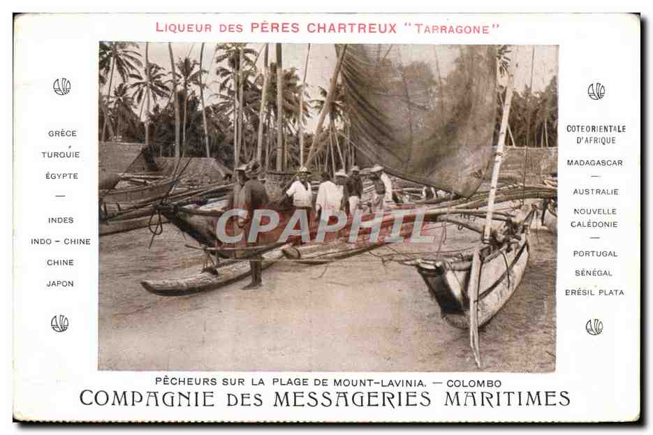 Pêcheurs sur la plage de Mount-Lavinia — Colombo — Compagnie des Messageries Maritimes