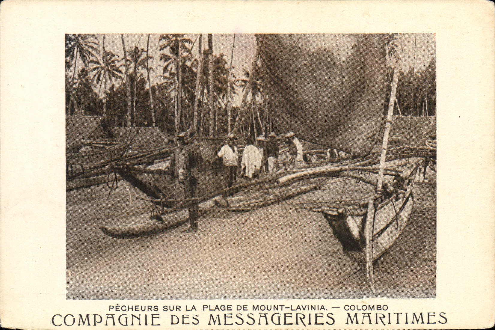 Pêcheurs sur la plage de Mount-Lavinia — Colombo — Compagnie des Messageries Maritimes
