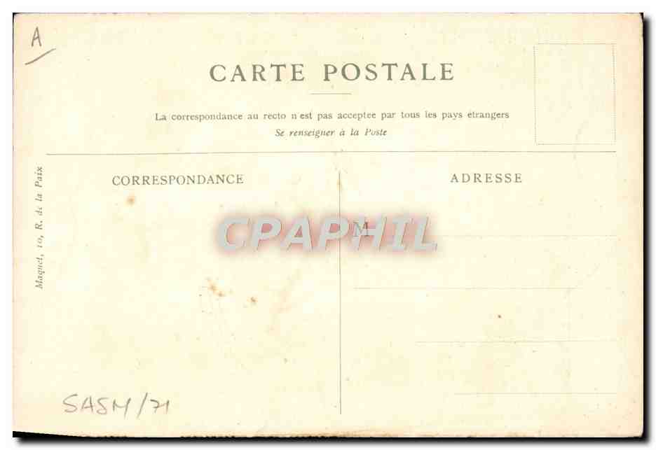 Tramonto a Ceylon — Messageries Maritimes — editore Moquet, 109, R. de la Paix — Verso