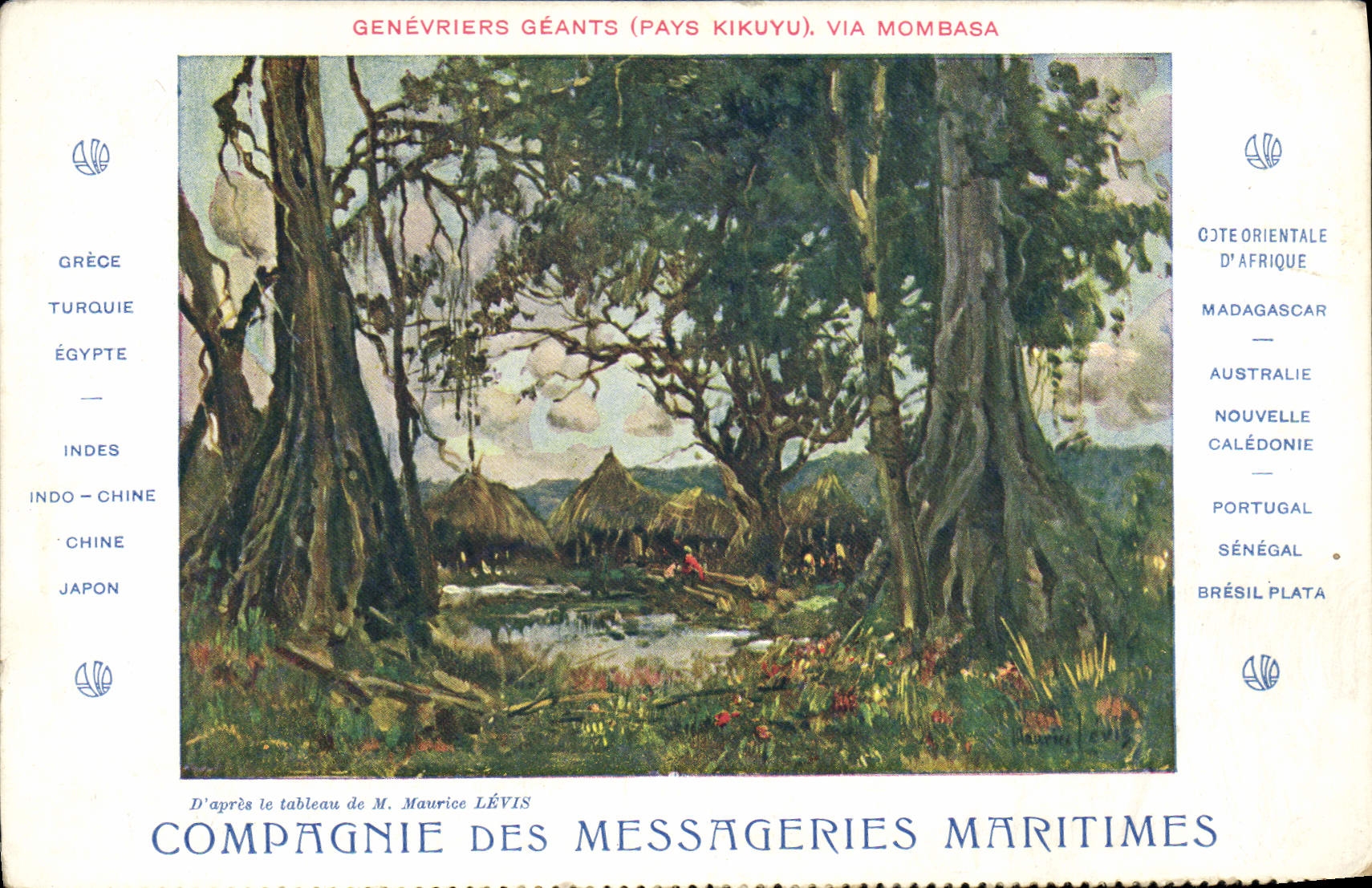 Genévriers géants (Pays Kikuyu), via Mombasa — Compagnie des Messageries Maritimes, édition Devambez