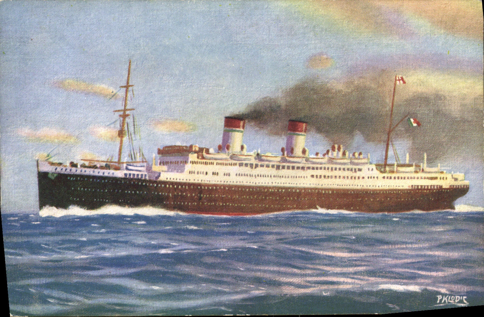 Côte d'Azur — Croisière sur le paquebot Italia — éditeur PKLIDIC, n° de série non visible - Anverso