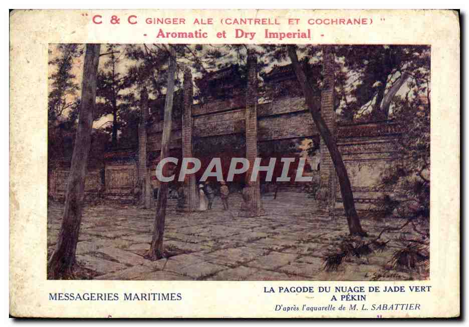 CPA Bateau Compagnie des Messageries Maritimes La pagode du nuage de jade vert a Pekin Chine China 