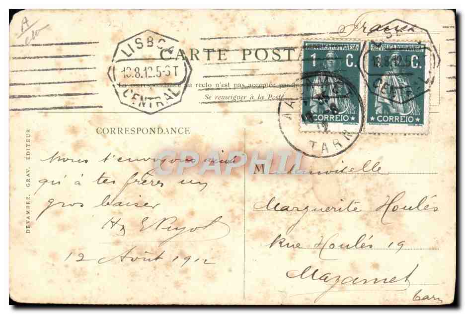 CPA Bateau Paquebot Magellan sortant de la baie de Rio de Janeiro — Reverso
